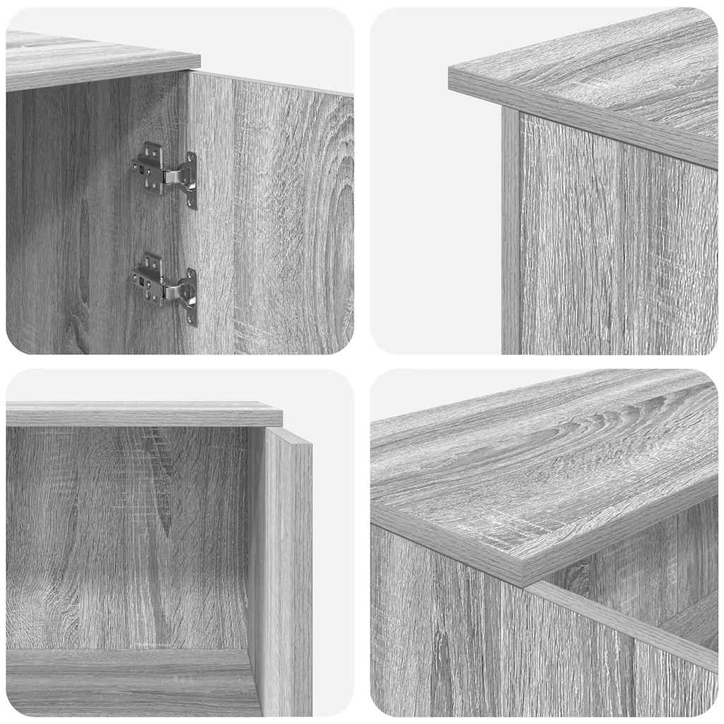 Receptiebalie 155x50x103,5 cm bewerkt hout grijs sonoma eiken