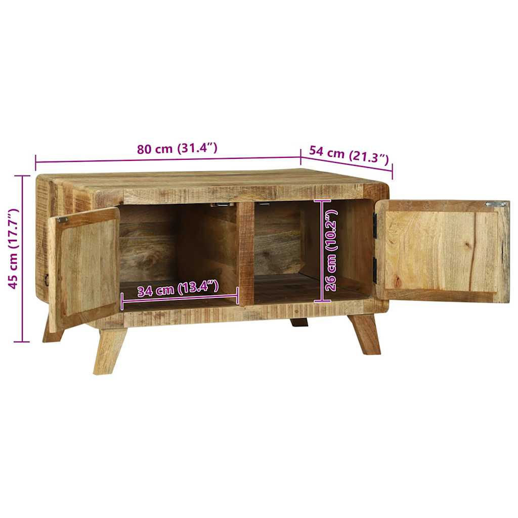 Salontafel Bruin 80 x 54 x 45 cm Massief Mango Hout