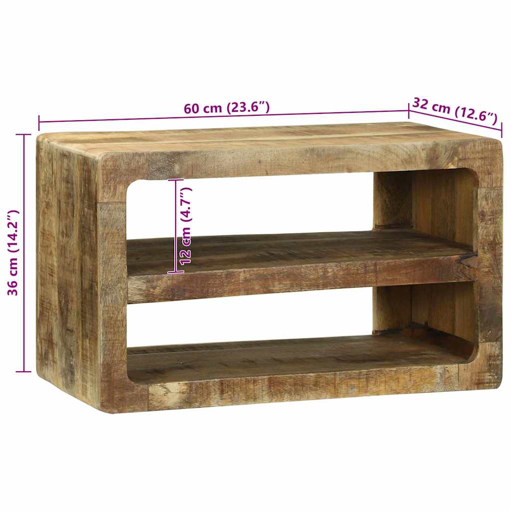 TV-kast met plank Bruin 60 x 32 x 36 cm Massief mangohout