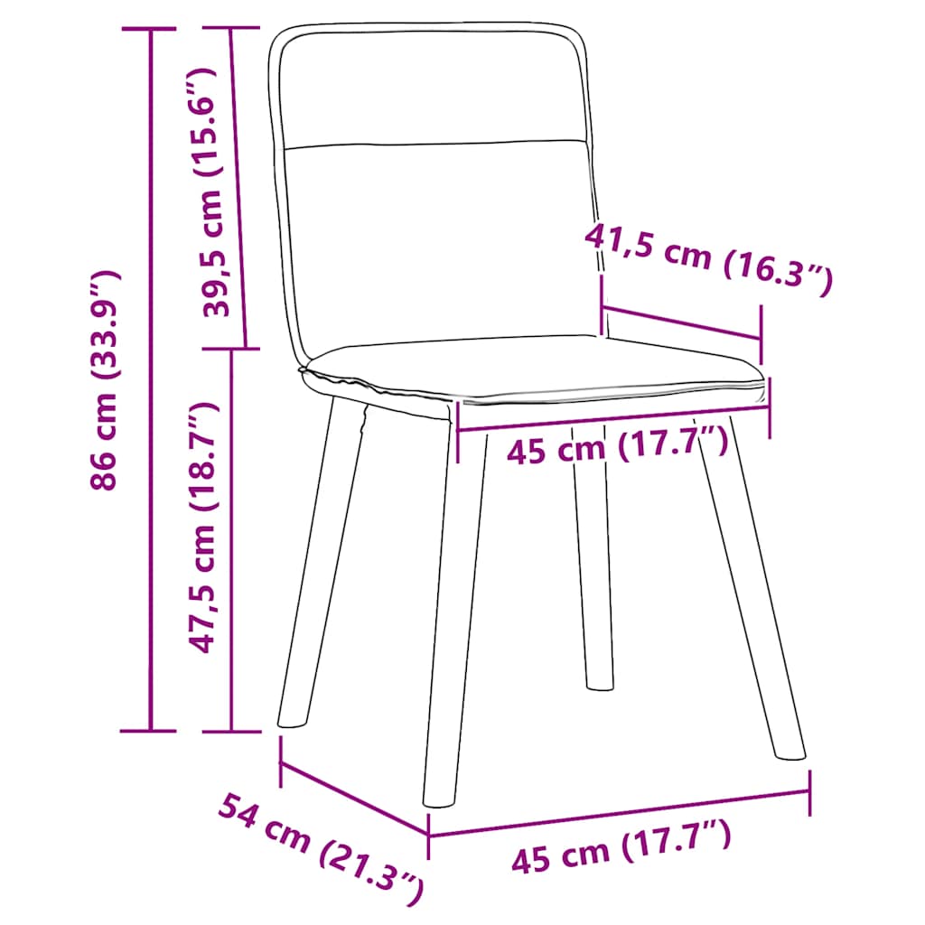 Eetkamerstoelen 2 st stof donkergrijs