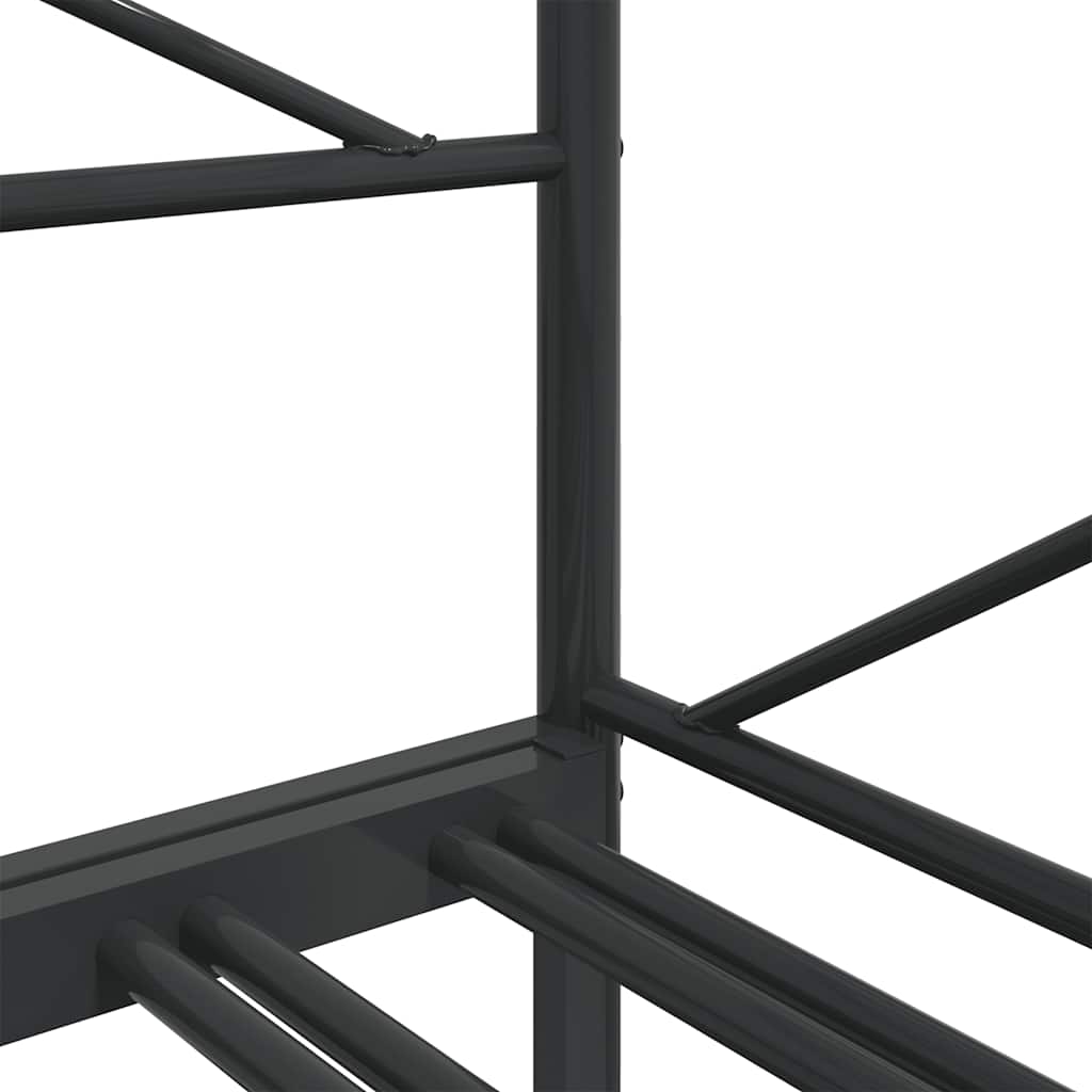 Slaapbank met onderschuifbed zonder matras 90x200cm staal zwart