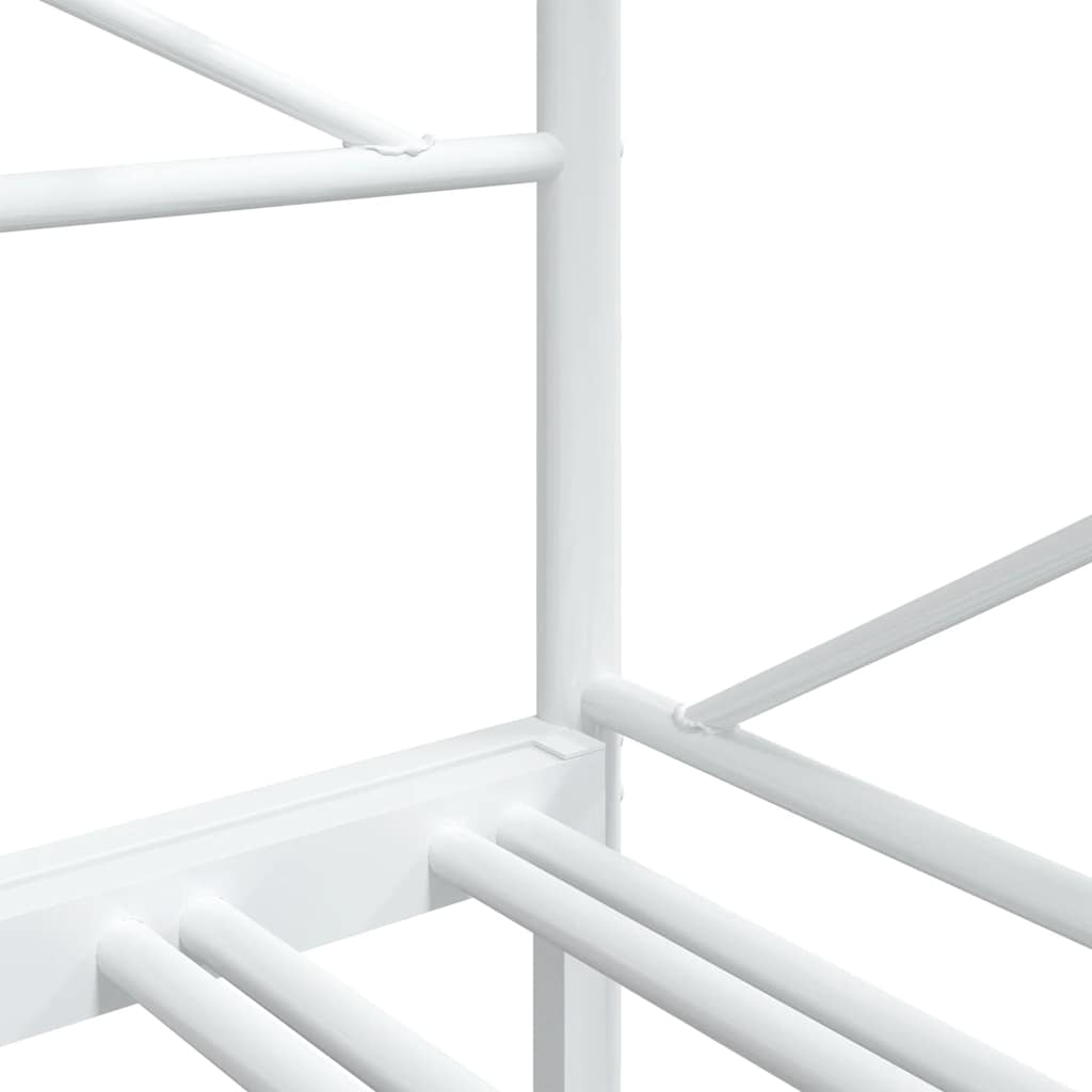 Slaapbank Zonder Matras Staal 75 x 190 cm Wit met onderschuifbed