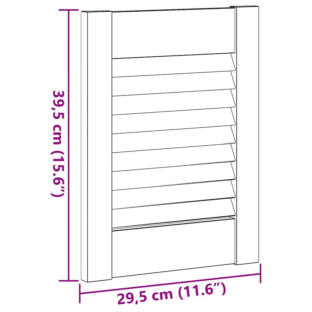 Kastdeuren louvredesign 4 st 39,5x29,5 cm wit