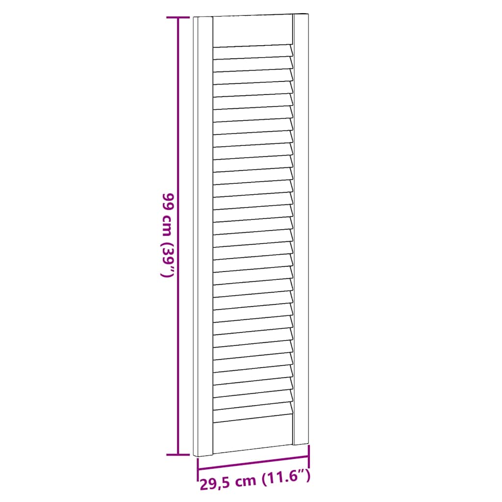 Kastdeuren louvredesign 4 st 99x29,5 cm wit