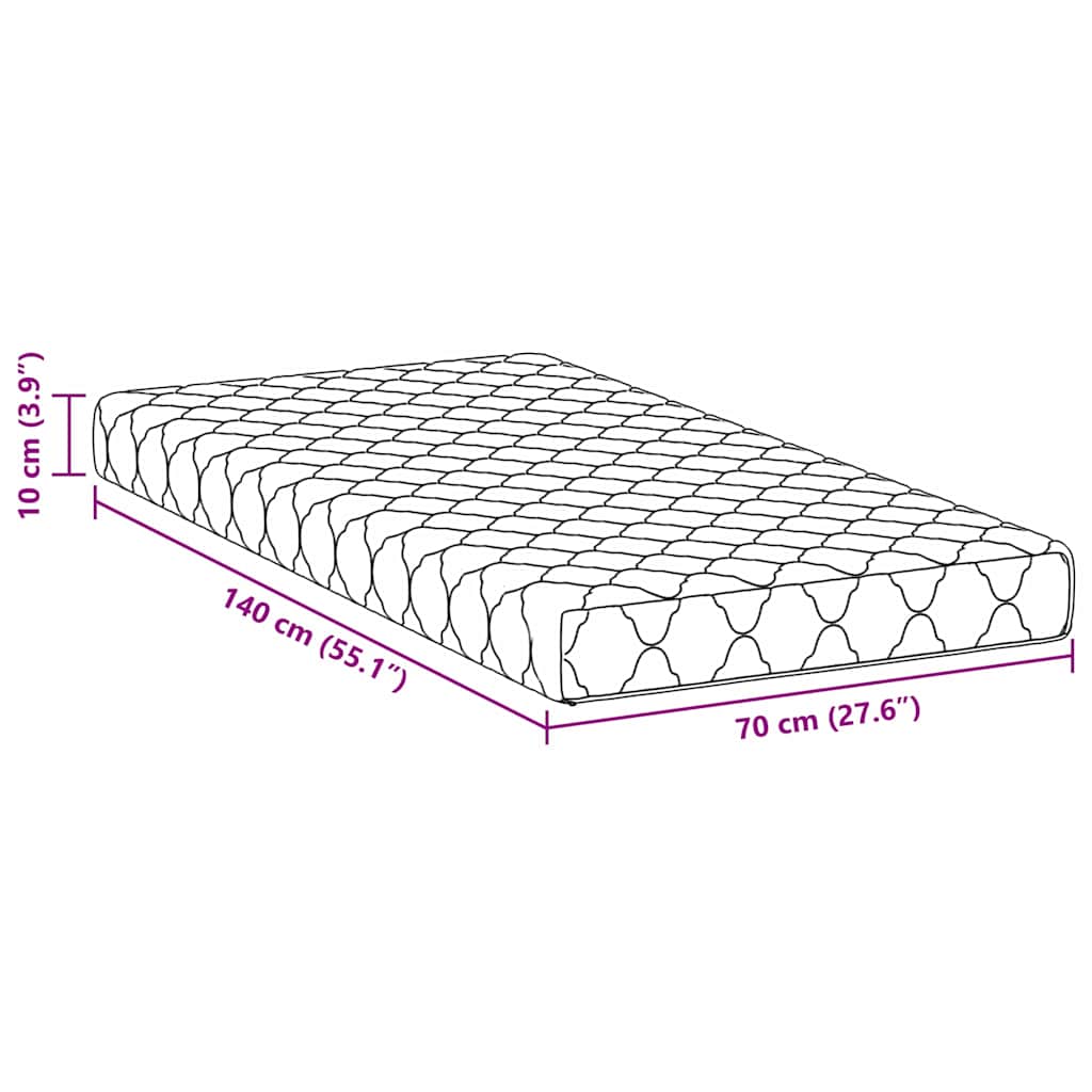 Matras Met Kokoslaag Wit 160 X 80 Cm Pu Schuim