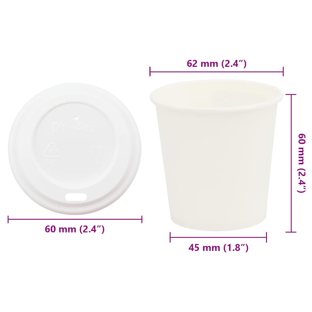 Papieren Koffiekopjes Met Deksel 1000 St 4Oz 100 ml