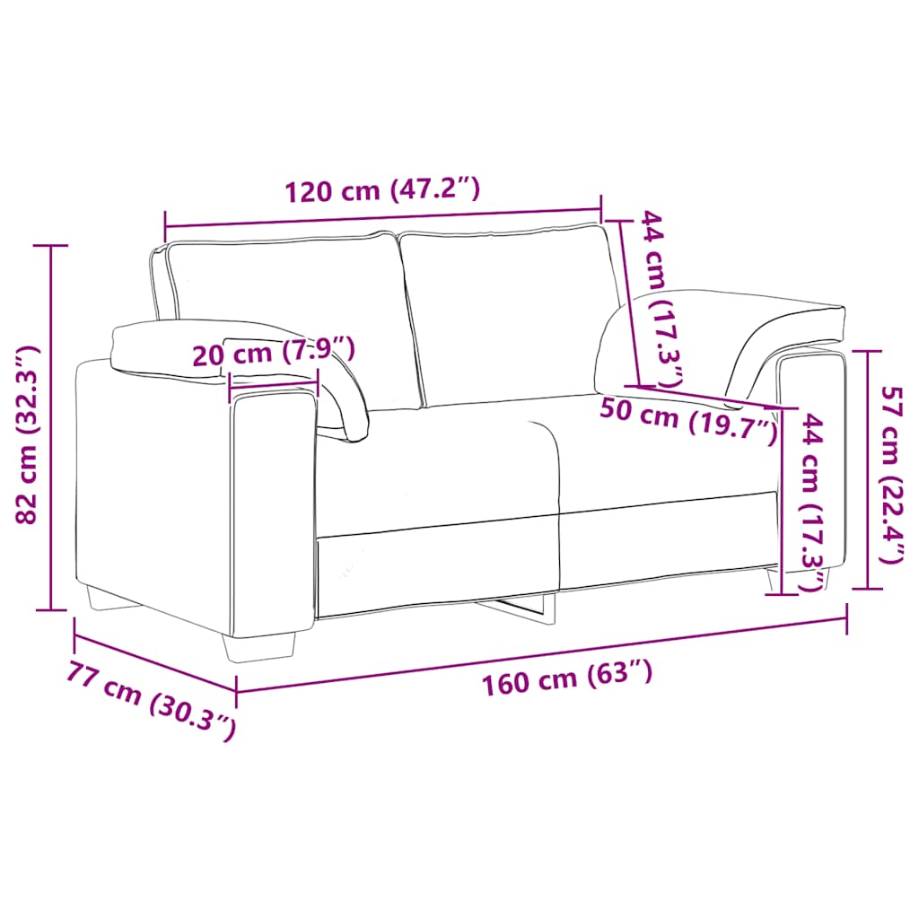 Loveseat Sofa Roze 160x77x82 cm Fluweel