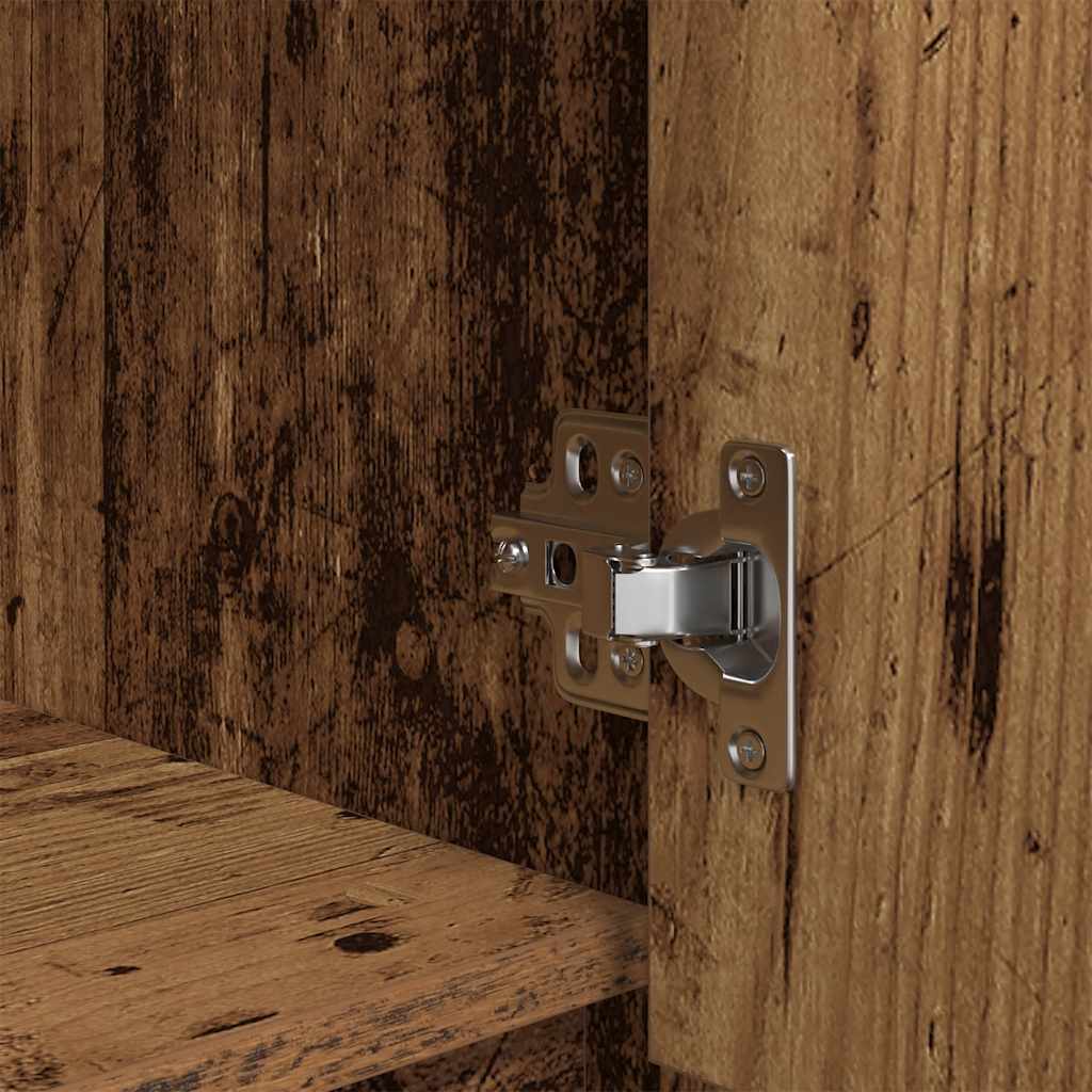 Hoge kast 29,5x34x119,5 cm bewerkt hout oud hout