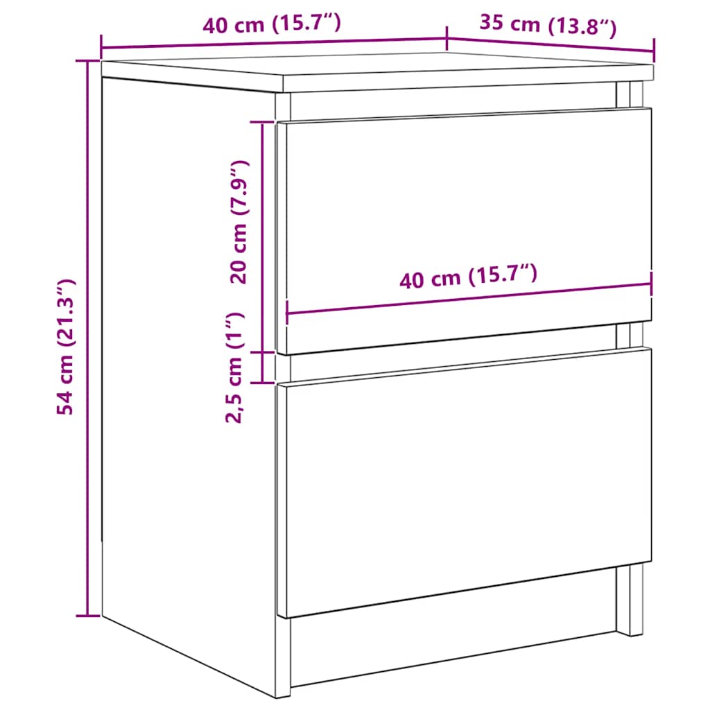 Tv-meubel 40x35x54 cm spaanplaat wit