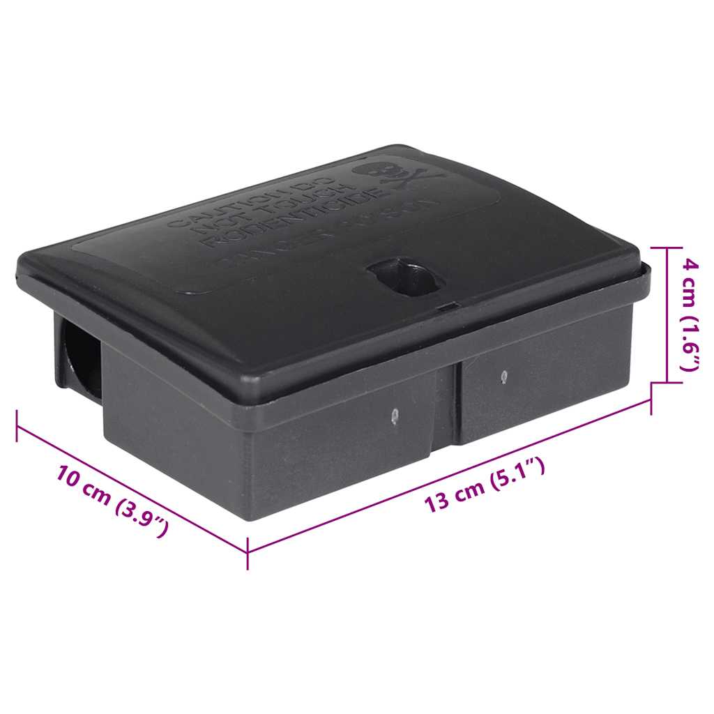 Muizenvallen 20 st 13x10x4 cm zwart