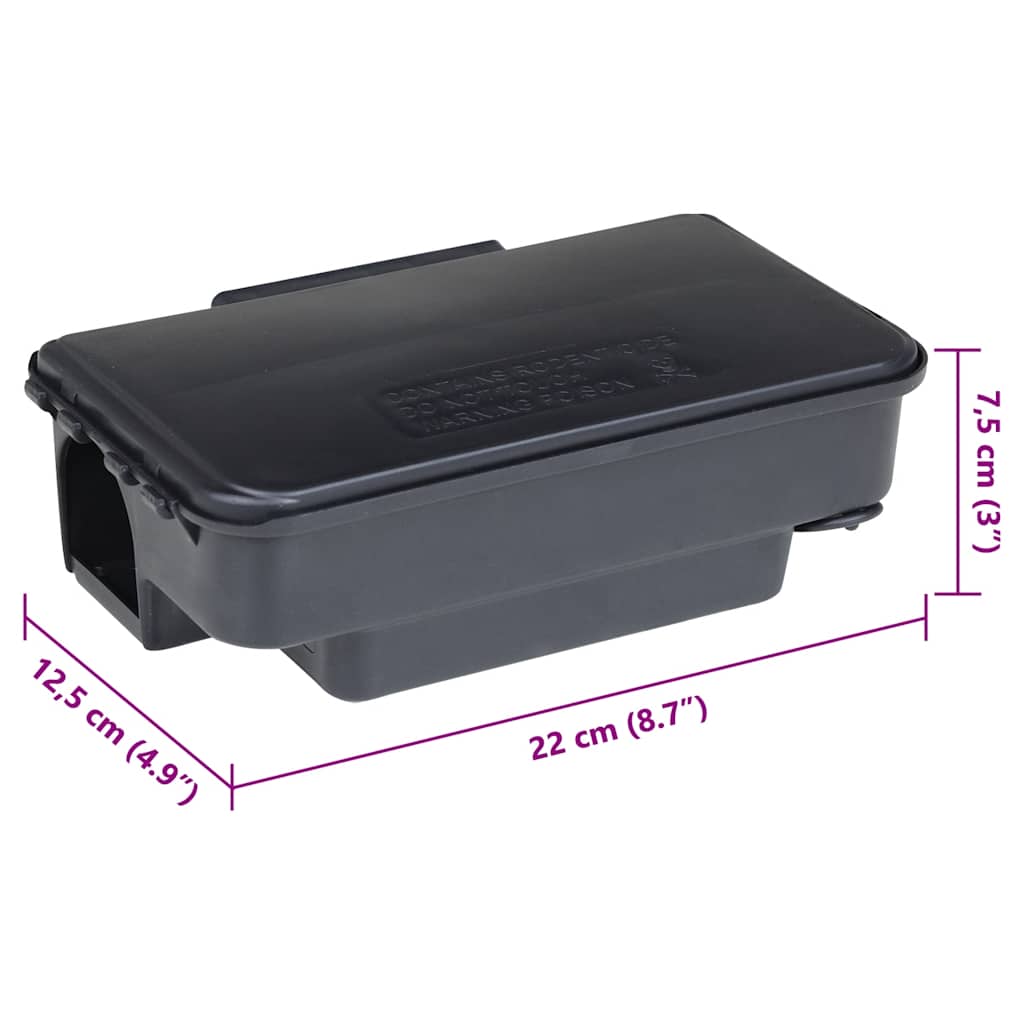 Muizenvallen 6 st 22x12,5x7,5 cm zwart