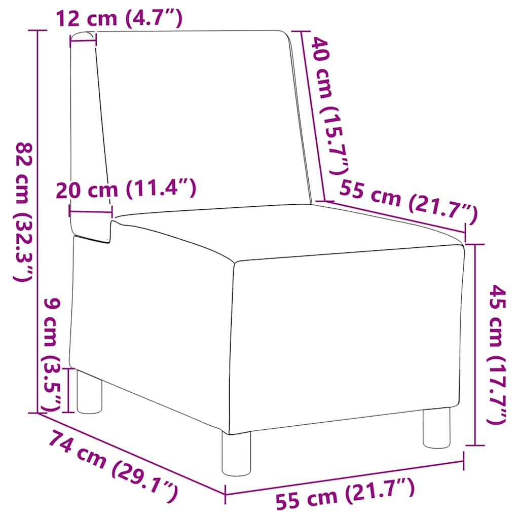 Modulaire Bank Zonder Armleuningen 55 Cm Fluweel Donkergroen