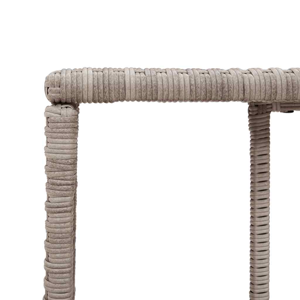 10-delige Loungeset met kussens poly rattan lichtgrijs