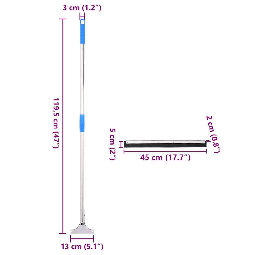 Vloertrekkers 5 st 45x122,5 cm staal en rubber