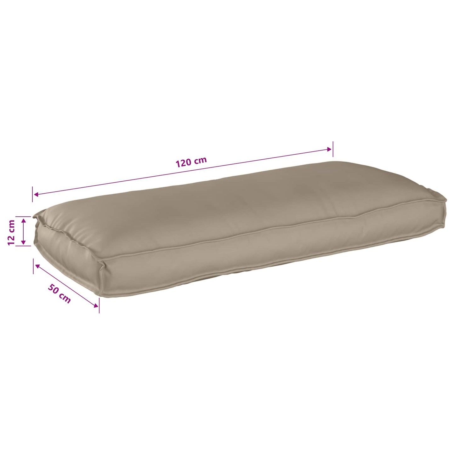 Kussen Taupe 120 x 50 x 12 cm Oxford Stof