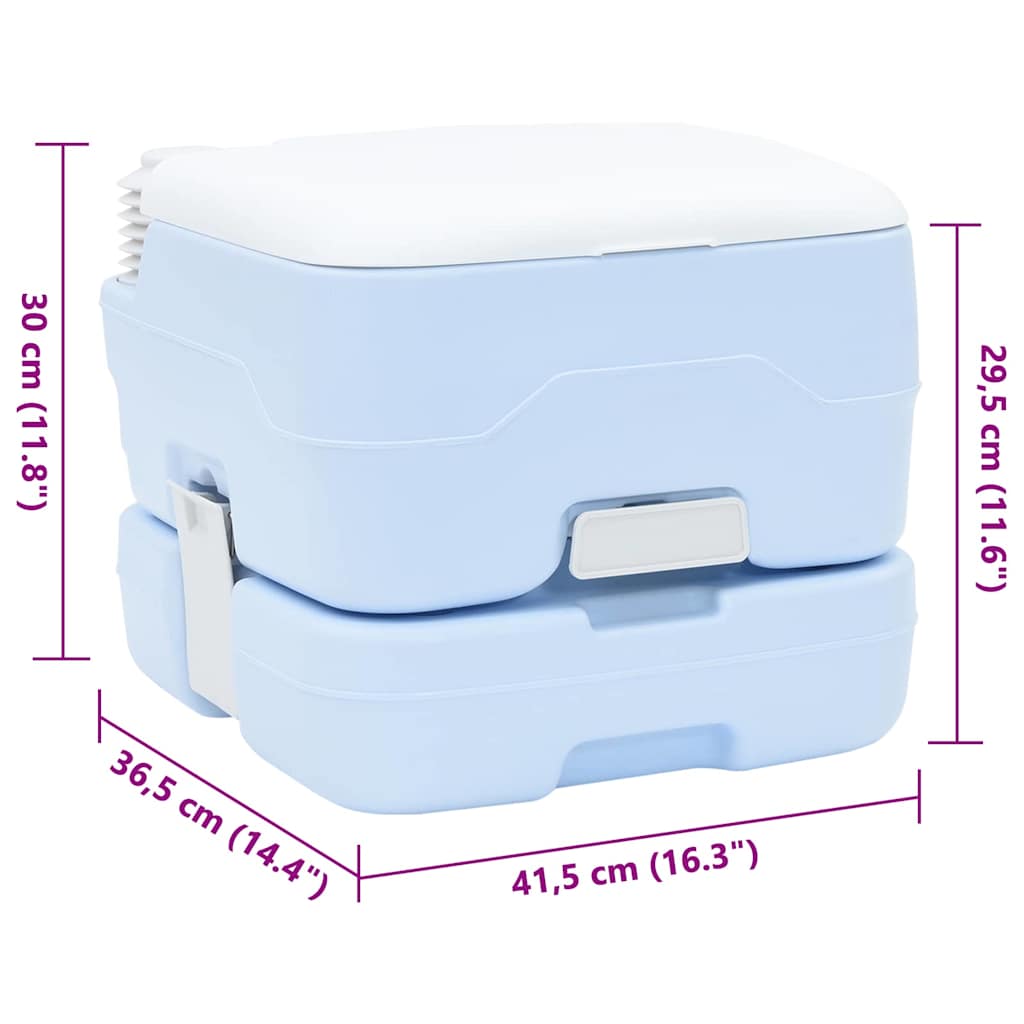 Camping Toilet Lichtblauw en Wit 41,5 x 36,5 x 30 cm Polyetheen
