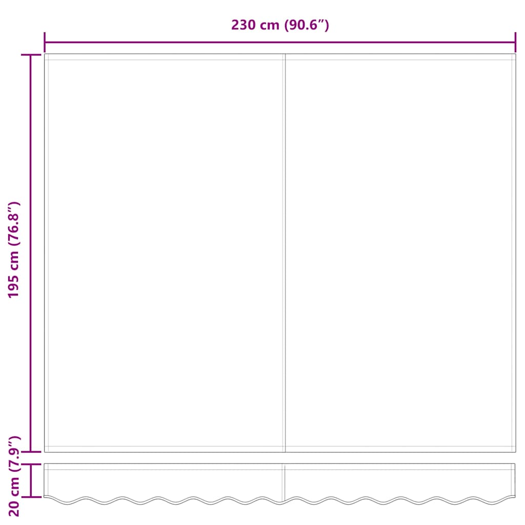 Zijde Frame Rood en Wit 250 x 200 cm Polyester met PU-coating