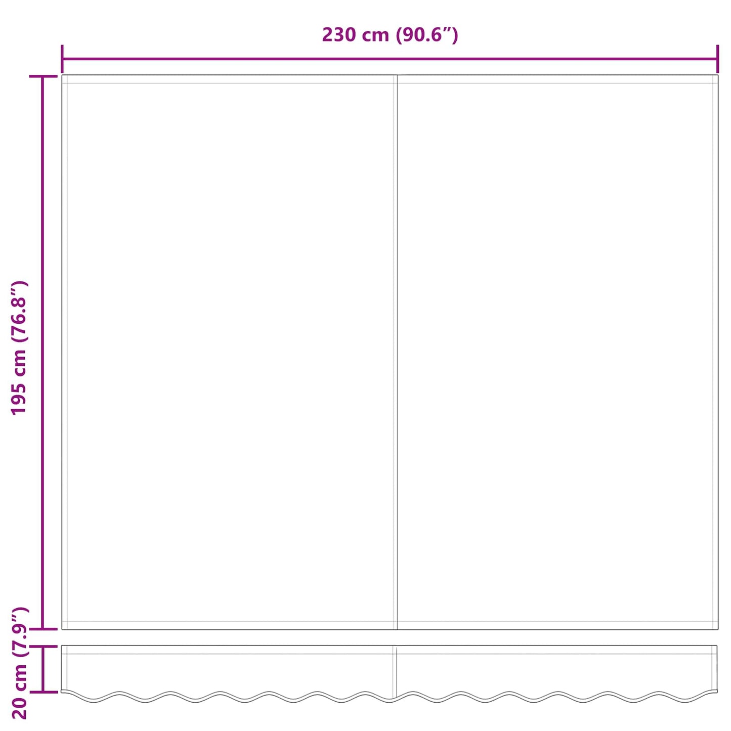 Inklapbaar Zonnescherm Rood 250 x 200 cm Stof