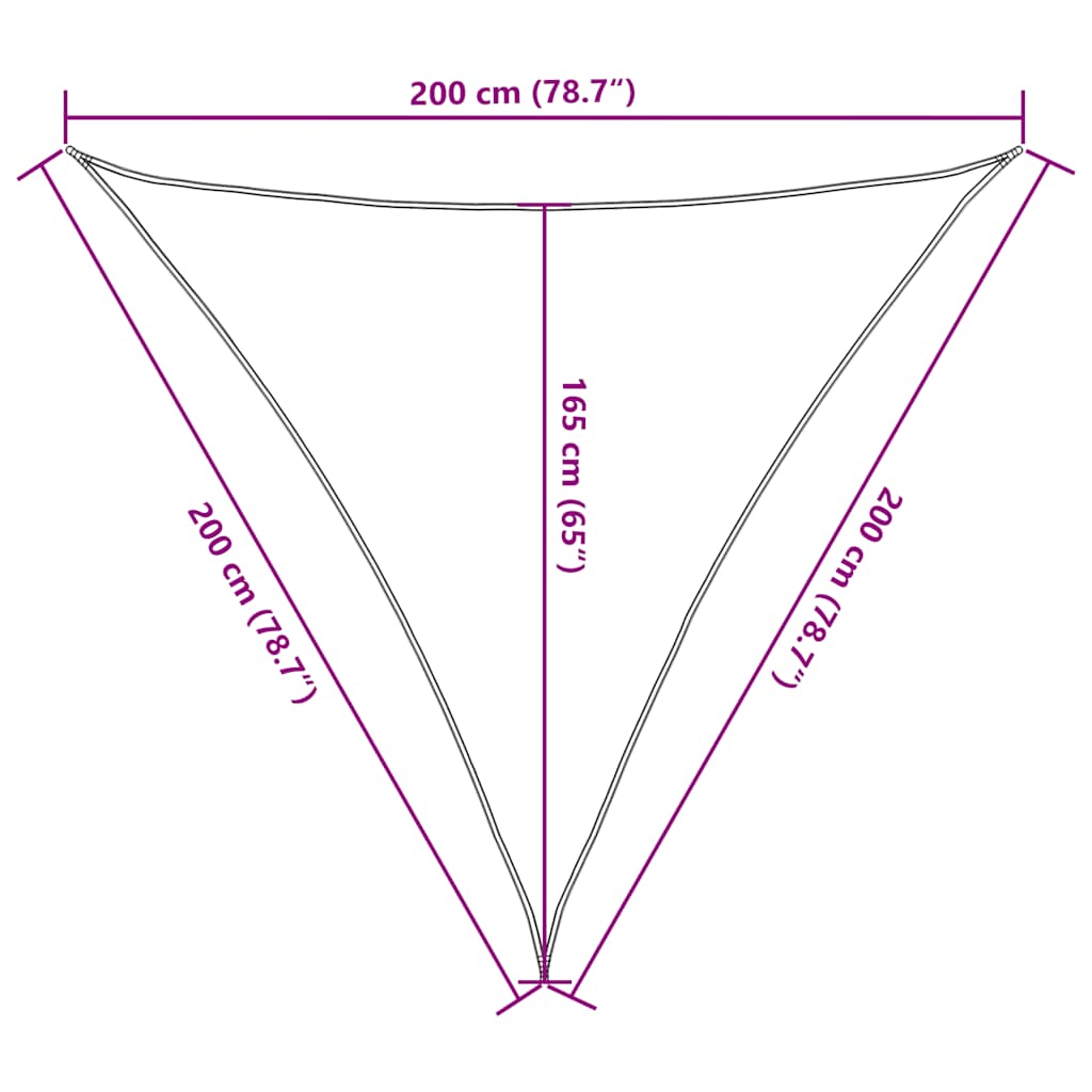 Zonnezeil Geel 2x2x2 m 100% Polyester Oxford