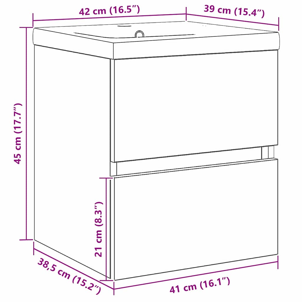 Badkamertenk te kast Zwart Eiken 80 x 39 x 62 cm Bewerkt hout