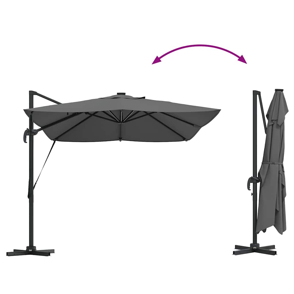 Parasol 352 X 251 X 265 Cm Polyester En Aluminium Antraciet