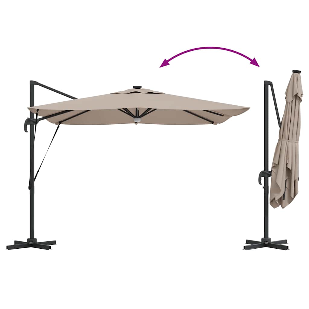 Roma Parasol 286 X 284 X 270 Cm Aluminium En Polyester Taupe