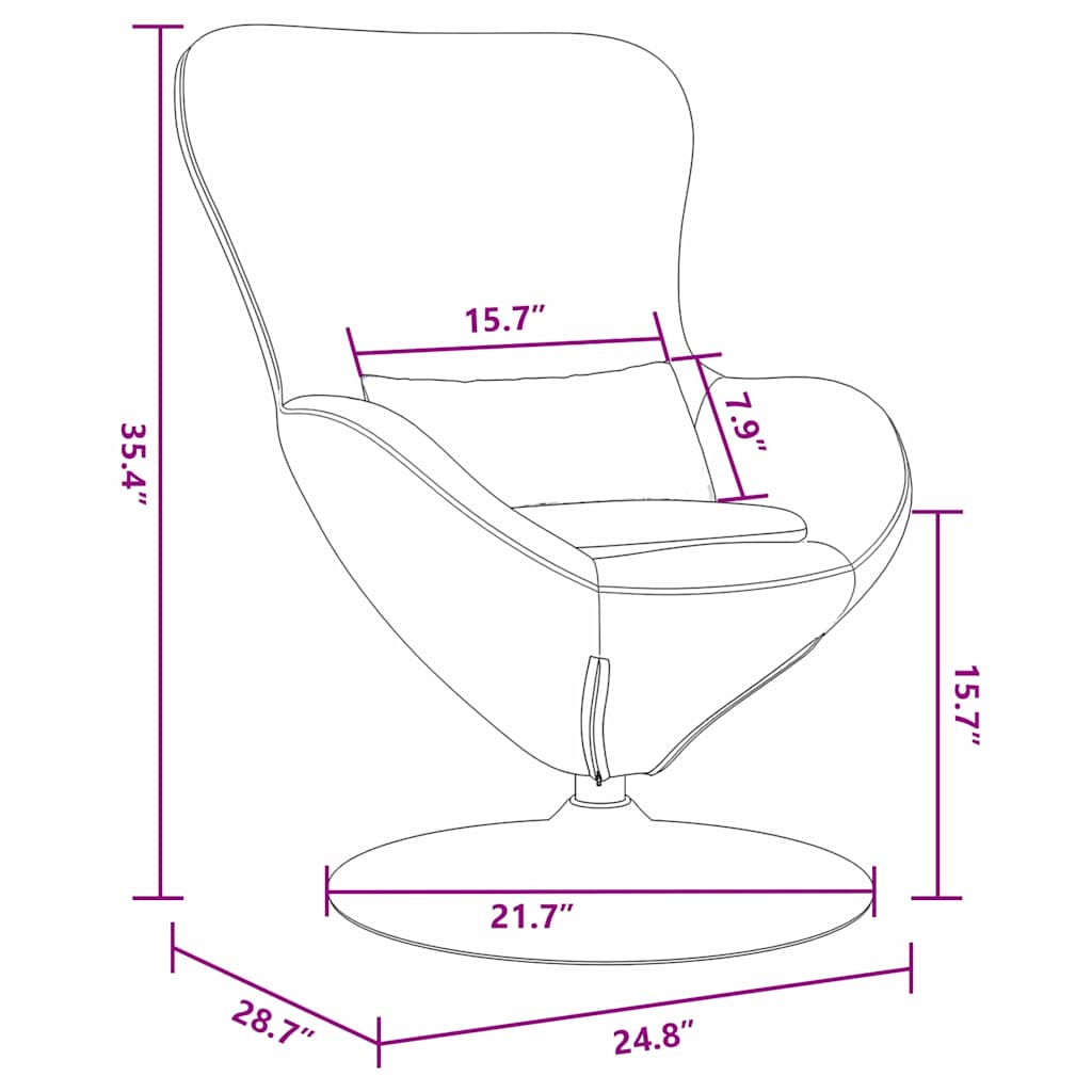 Eivormige stoel Zwart 63 x 73 x 90 cm Stof