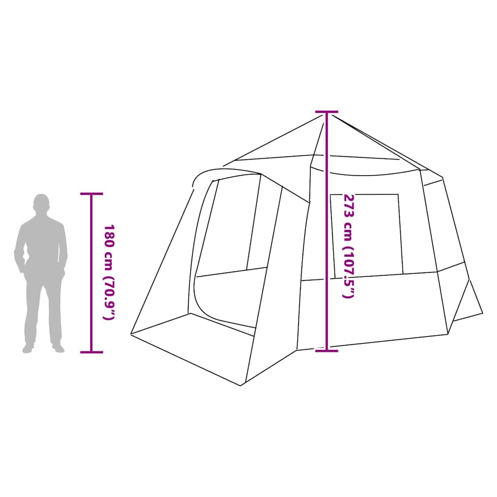 Huisje Tent met dak Grijs en Oranje 405 x 405 x 273 cm