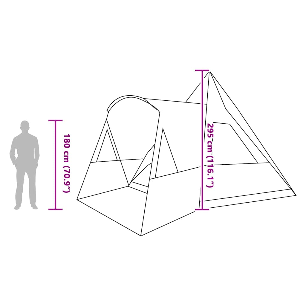 Teepee Tent met dak Grijs en Oranje 545 x 450 x 295 cm