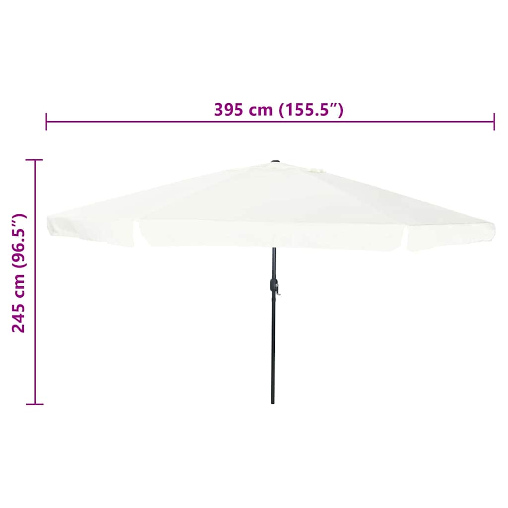 Tuinparasol 395 X 395 X 245 Cm Polyester En Staal Zand