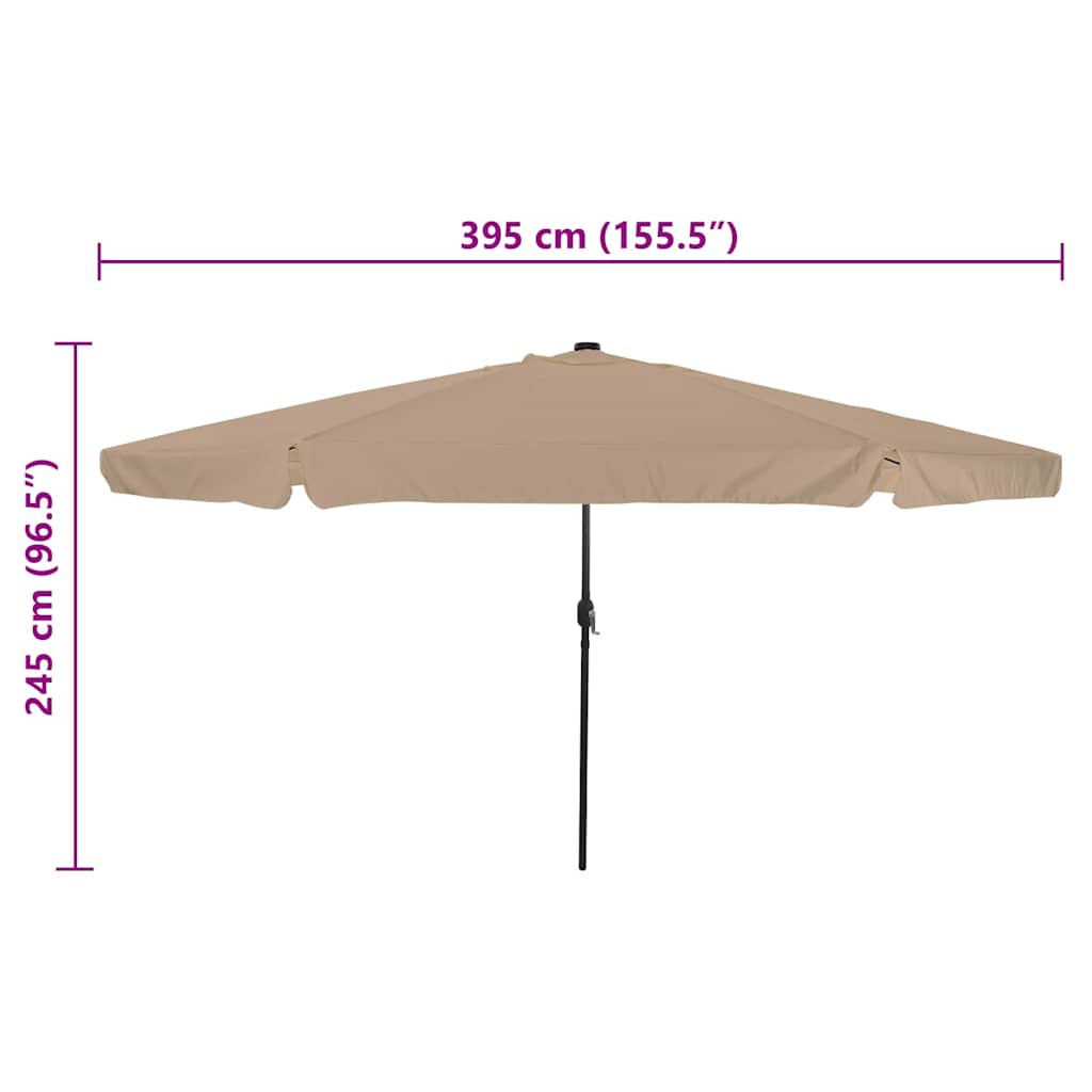 Tuinparasol Taupe 395 x 395 x 245 cm Polyester