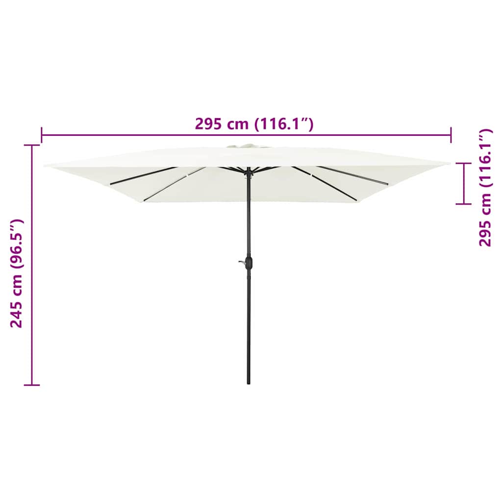 Tuinparasol Zand 295 x 295 x 245 cm Polyester en staal