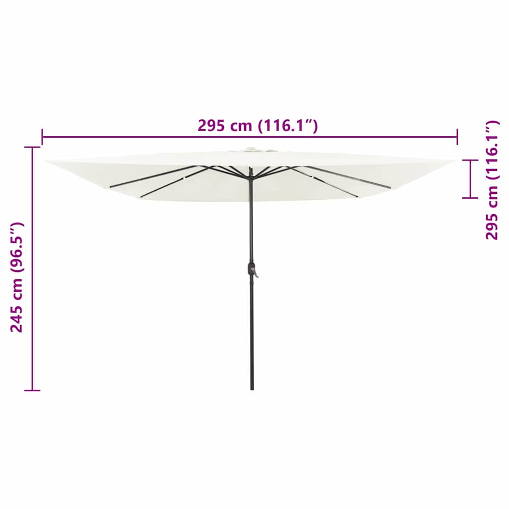 Tuinparasol Zand 295 x 295 x 245 cm Polyester en staal