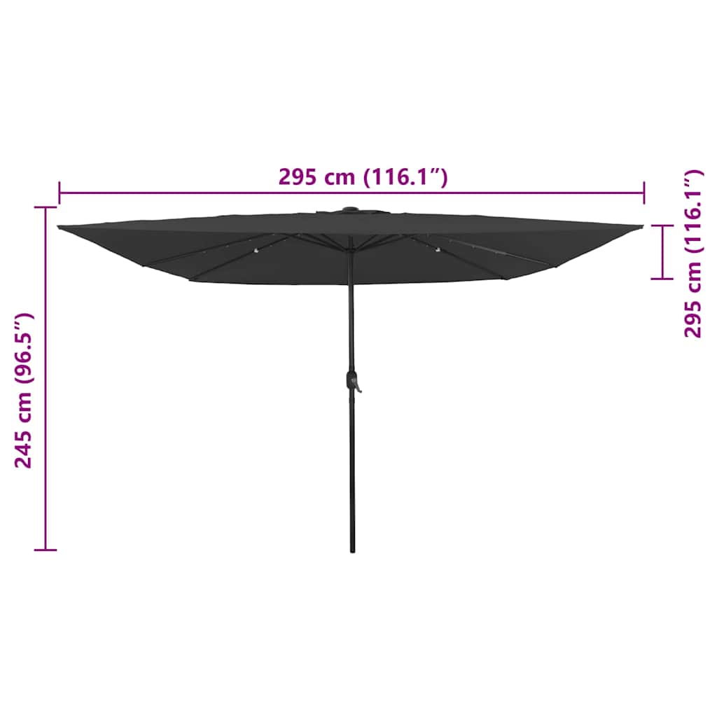 Tuinparasol Antraciet 295 x 295 x 245 cm Polyester en staal