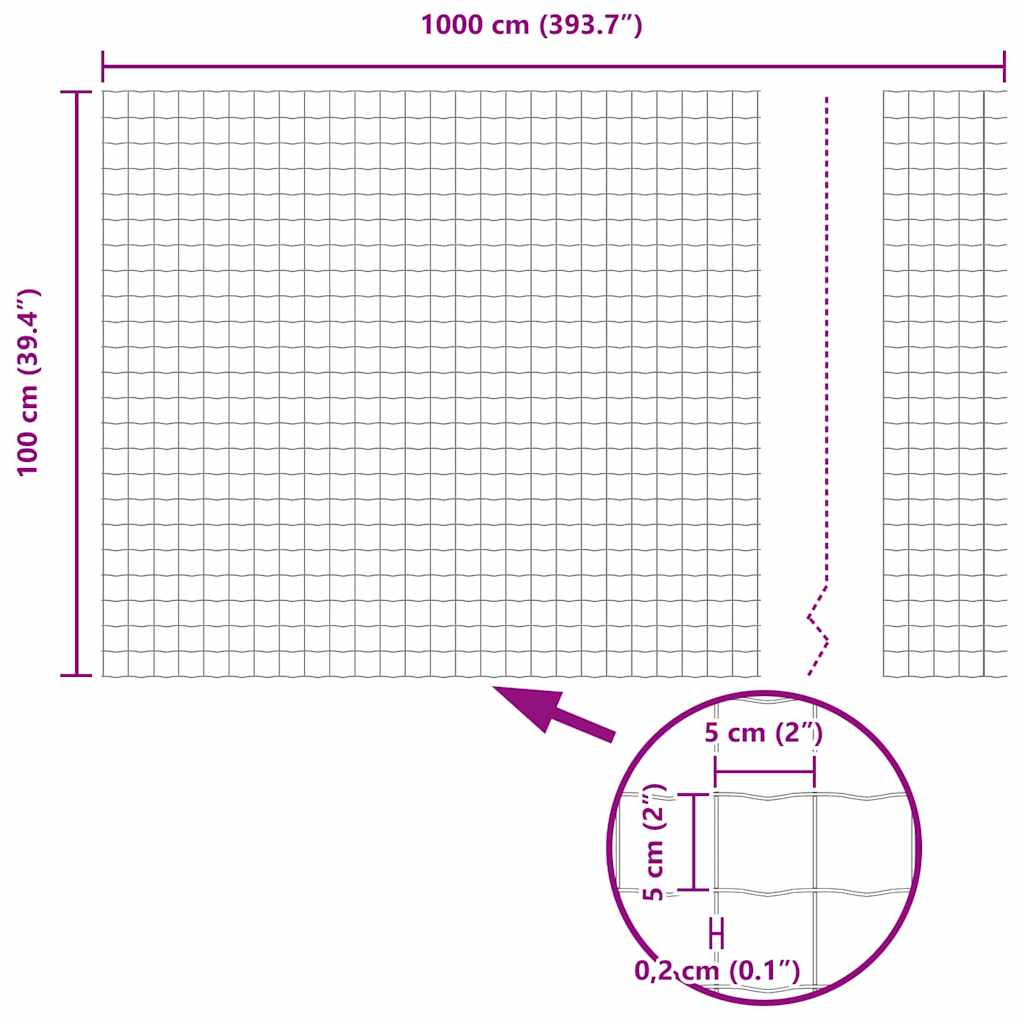 Euro Hek Grijs 1 x 10 m PVC-gecoat ijzer