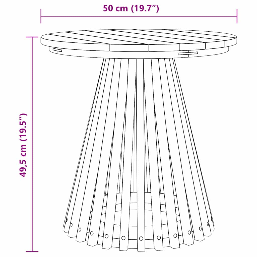 Bijzettafel Bruin 50 x 50 x 49,5 cm Massief Teakhout