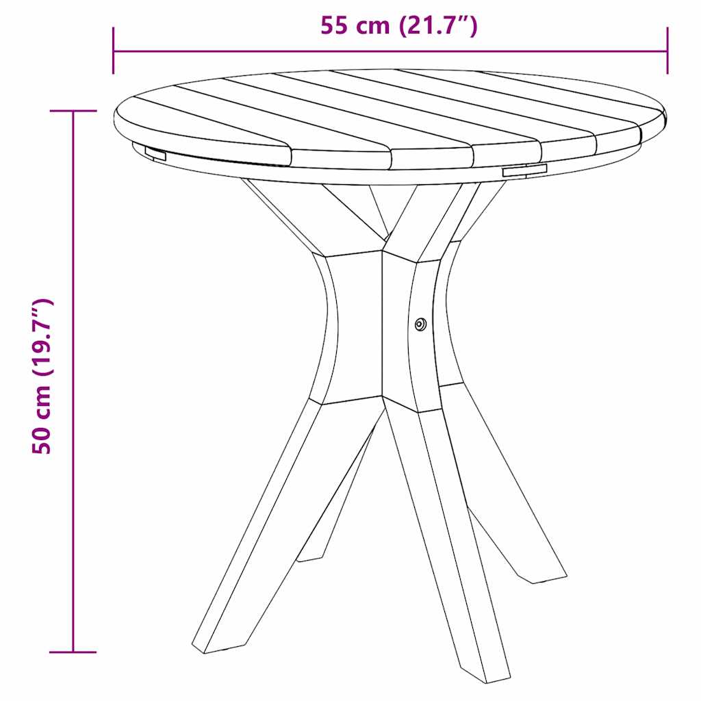 Bijzettafel Bruin 55 x 55 x 51 cm Massief Teakhout