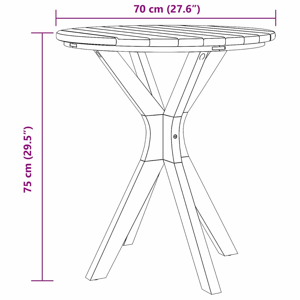 Bijzettafel Bruin 70 x 70 x 75 cm Massief Teakhout