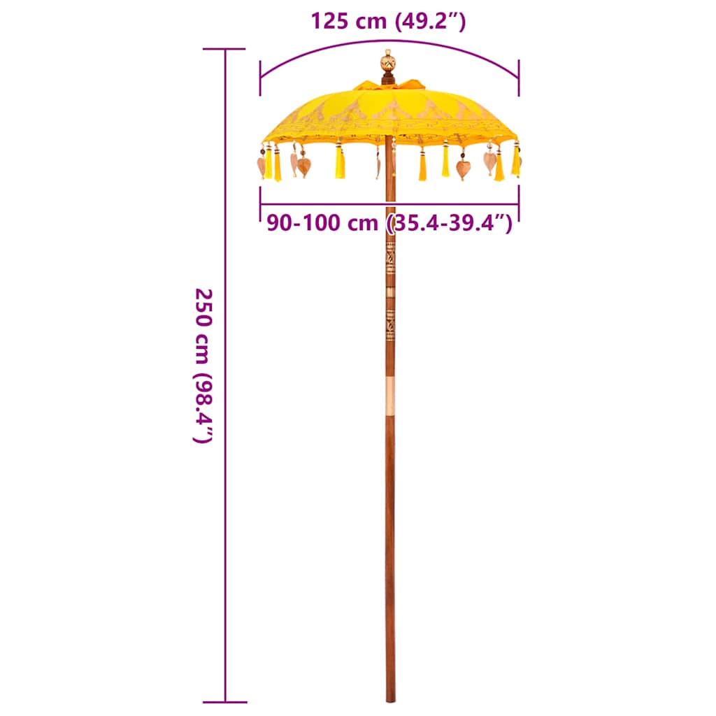 Balinese Parasol Geel 95 X 95 X 260 Cm