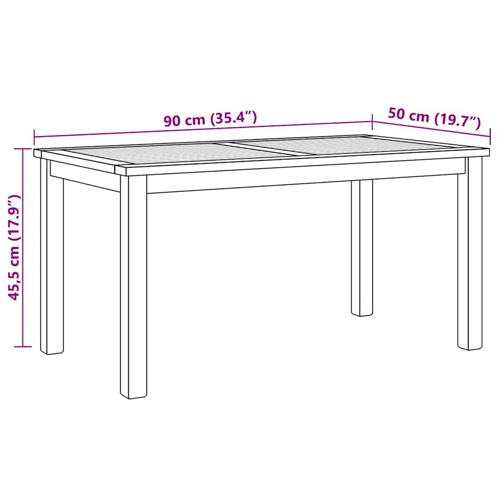 Salontafel Bruin 90 x 50 x 45.5 cm Massief teakhout