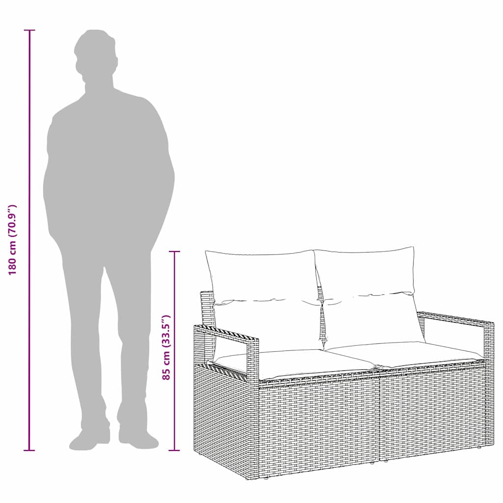 Tuinbank Met Kussen Met Opslag 120 X 62 X 69 Cm Poly Rattan Bruin