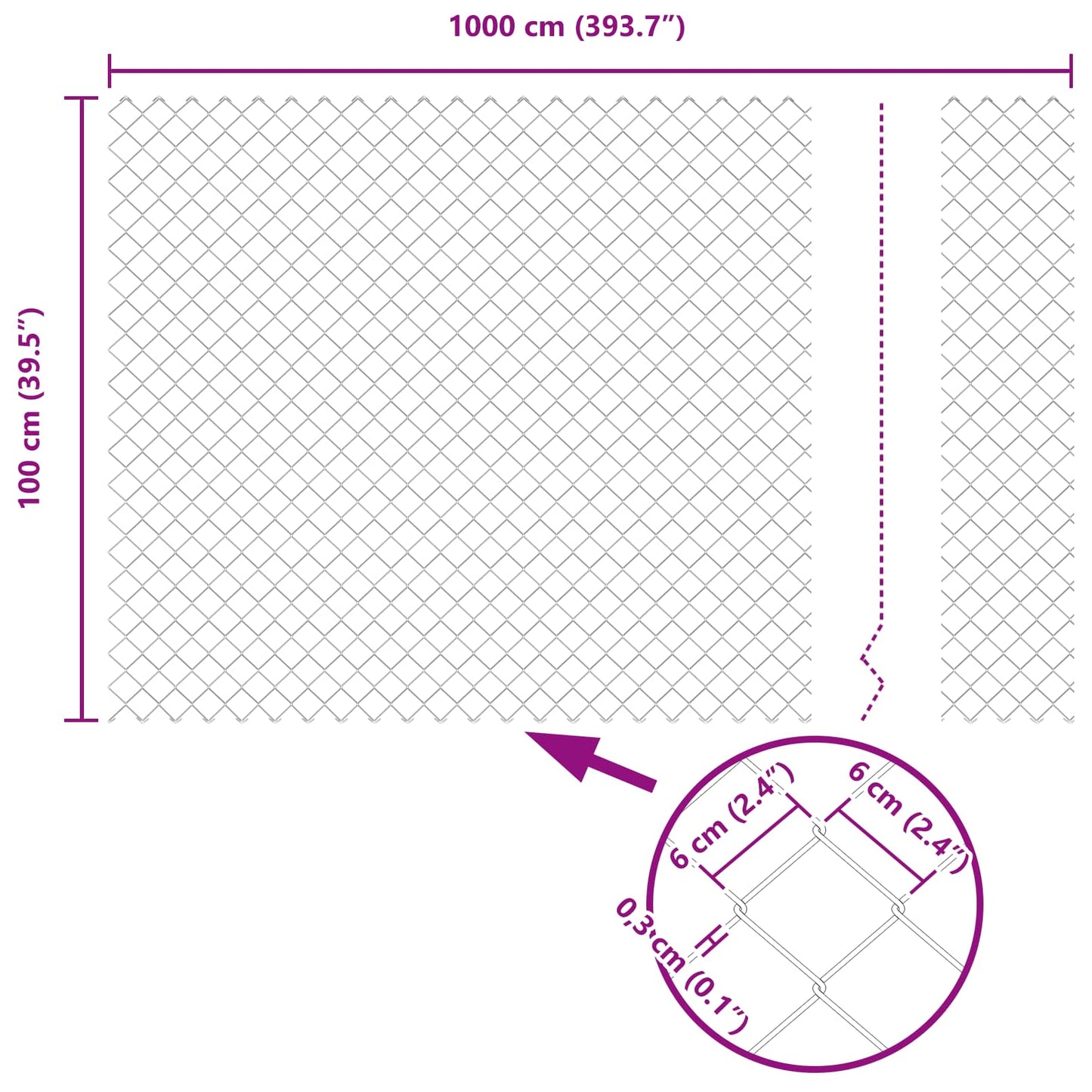 Kettenschakelhek Groen 10 x 1 m Staal