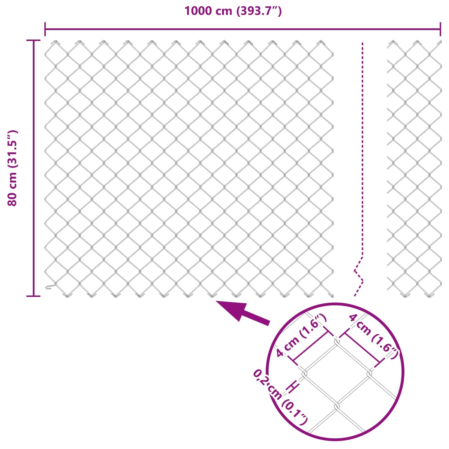 Kettenschakelhek Zilver 10 x 0,8 m Gegalvaniseerd staal