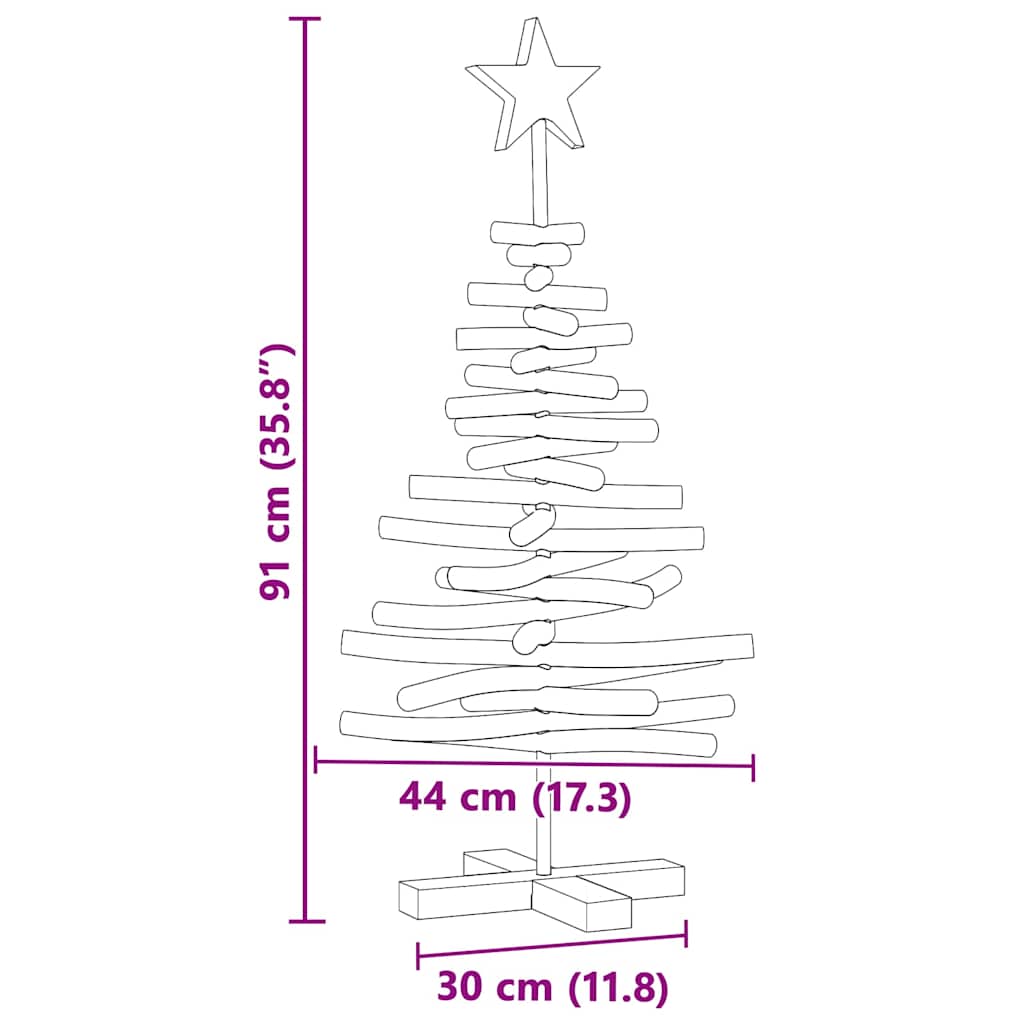 Kerstboom Met Standaard Bruin 90 Cm Massief Teakhout