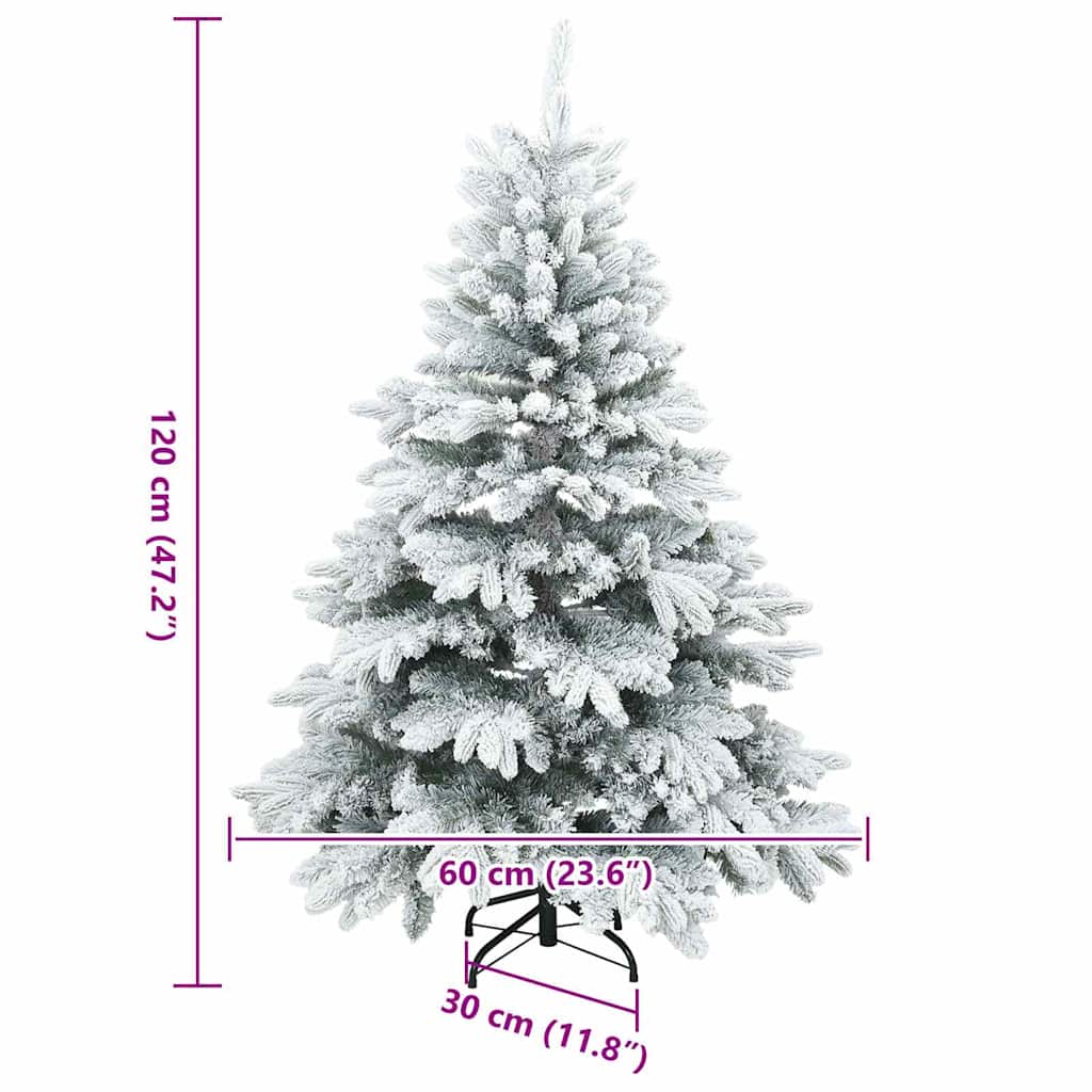 Moderne Kunststof Scharnierende Kerstboom Sneeuw Bedekt Wit