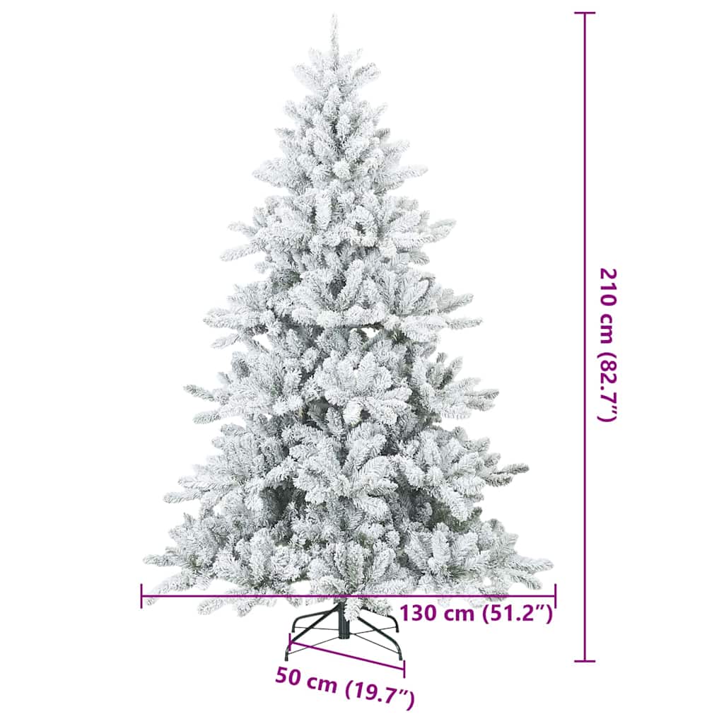 Moderne Kunststof Scharnierende Kerstboom Sneeuw Bedekt Wit