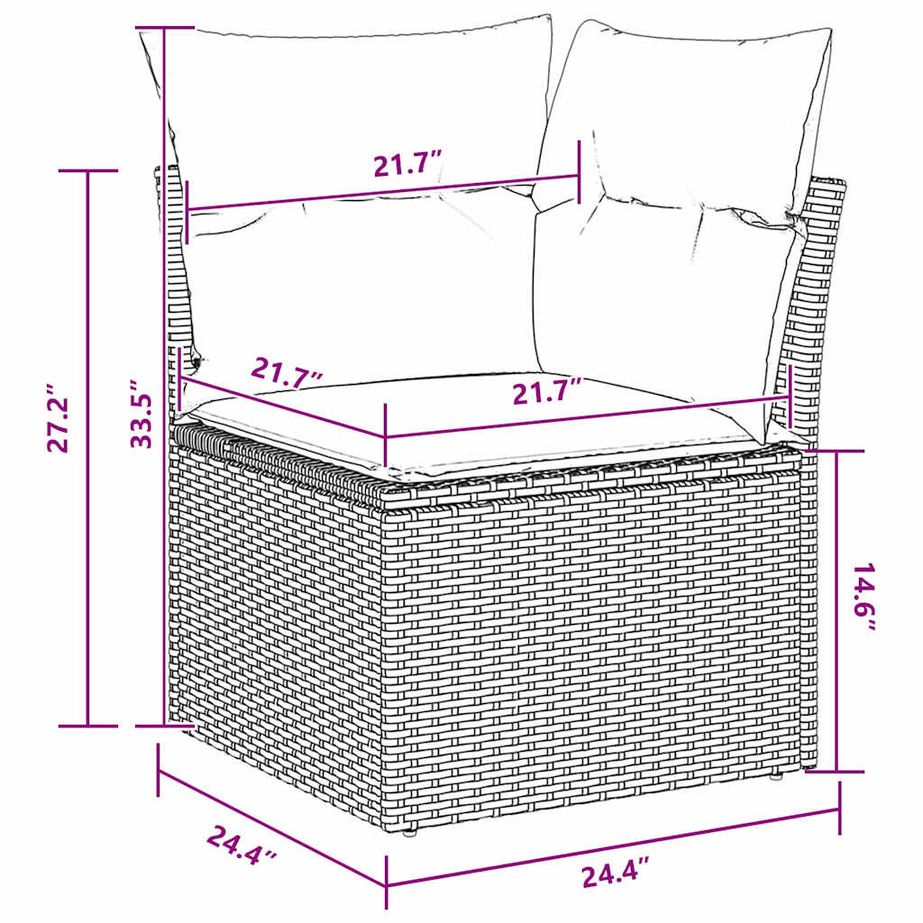 Tuinbankenset 11 pcs Zwart poly rattan