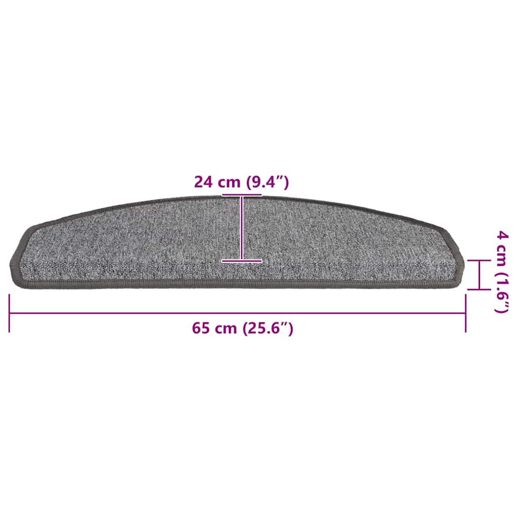 Trapmatten 65x24x4 cm 20 st donkergrijs