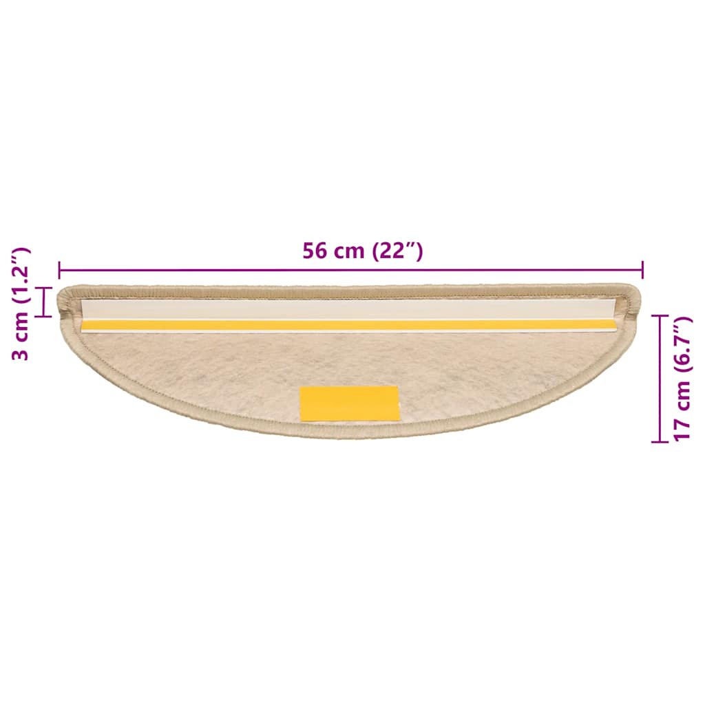 Trapmatten zelfklevend Sisal-Look 30 st 56x17x3 cm zand