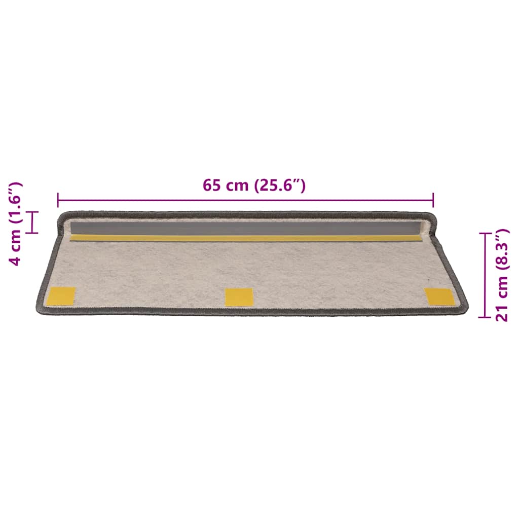 Trapmatten zelfklevend Sisal-Look 30 st 65x21x4 cm grijs beige